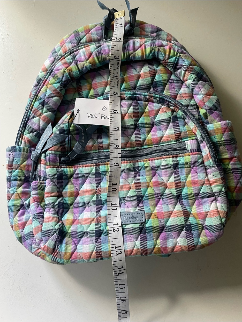 Vera Bradley Pastel Multi-Color Quilted Backpack - Picture 4 of 5